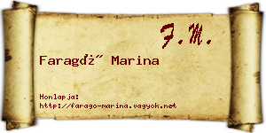 Faragó Marina névjegykártya