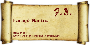 Faragó Marina névjegykártya