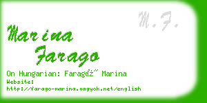 marina farago business card